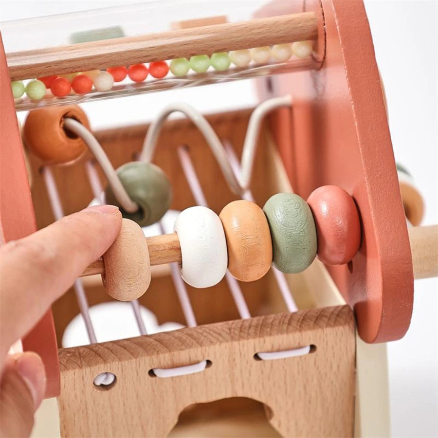 Jouet musical Montessori en bois pour bébé – Puzzle de blocs de construction en forme de champignon pour l'apprentissage précoce