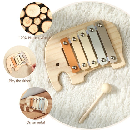 Montessori Wooden 5-Tone Xylophone – Multicolor Musical Toy for Kids