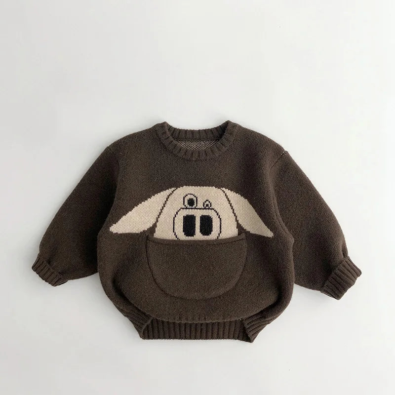 Vêtements pour bébés et enfants, pulls, pulls, dessins animés, garçons et filles, tricots, style coréen, vêtements d'extérieur