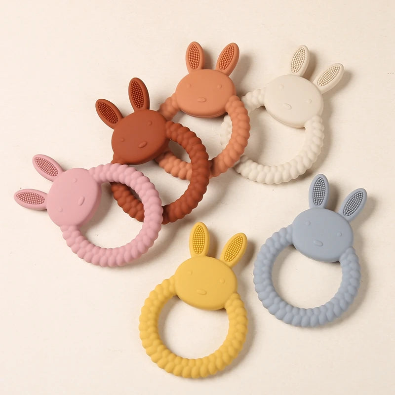 Baby Silicone Rabbit Teether – Safe & Soothing Teething Toy