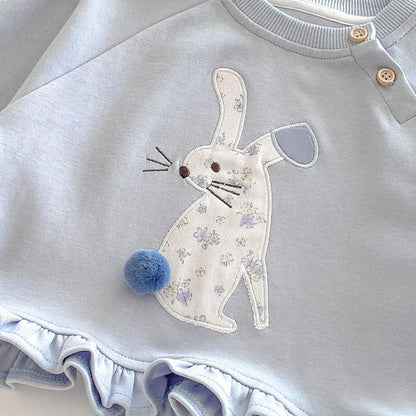 Sweat à capuche printemps pour enfants – Pull lapin fleuri mignon (0-5 ans)