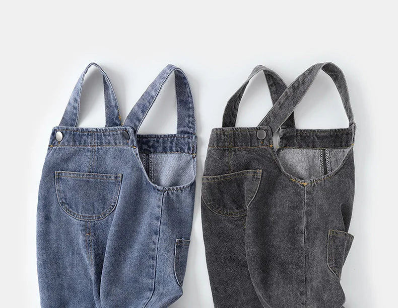 New Arrival Children Clothes Baby Girls Boys Overalls Solid Brief Style Toddler Denim Overol Jumpsuits