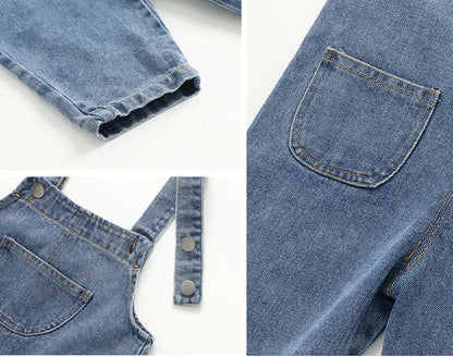 Nouveautés Vêtements pour enfants Salopettes pour bébés filles et garçons Style slip solide Combinaisons en jean pour tout-petits