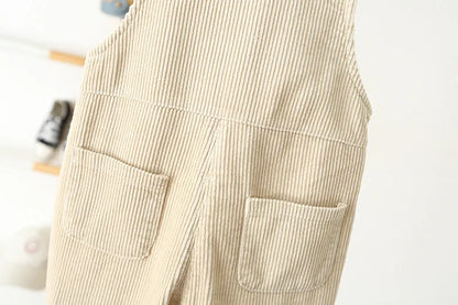 1-4Y Spring Kids Baby Clothes Heart Embroidery Baby Boys Girls Bib Pants Solid Overalls Corduroy Casual Suspender Outwear