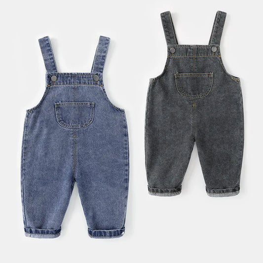 New Arrival Children Clothes Baby Girls Boys Overalls Solid Brief Style Toddler Denim Overol Jumpsuits