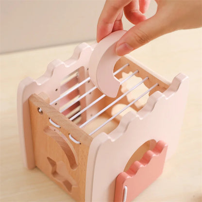 Jouet musical Montessori en bois pour bébé – Puzzle de blocs de construction en forme de champignon pour l'apprentissage précoce