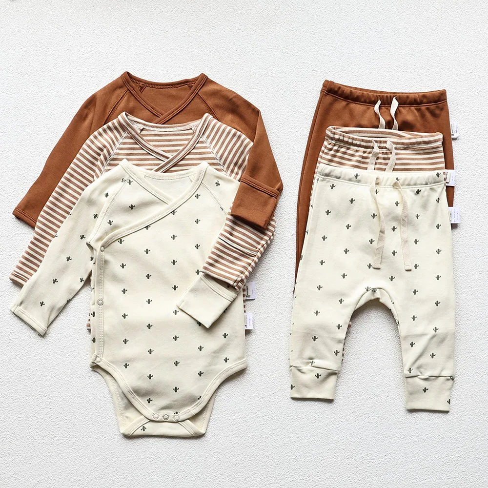 Body bébé – Body nouveau-né en coton à manches longues avec pantalon en option (1-2 ans)