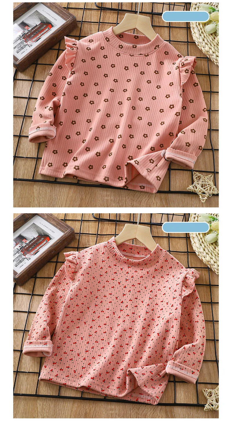 T-shirt à manches longues et pois floraux pour enfants – Hauts mignons et adorables pour filles et garçons (2-10 ans)